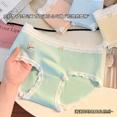批发少女甜美蝴蝶结<b class='q'>中腰</b><b class='q'>内裤</b>无痕可爱日系玫瑰花10A抗菌三角裤女学生
