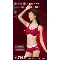 批发新款10A级抗菌生姜红色文胸套装