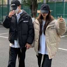 批发加厚假两件连帽棉服情侣款字母宽松<b class='q'>休闲</b><b class='q'>外套</b>棉袄<b class='q'>男</b>女