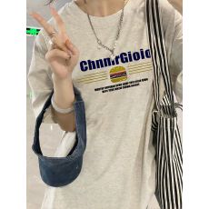 批发精梳纯棉230克韩系宽松落肩印花短袖T恤夏季上衣设计感小众<b class='q'>街头</b>