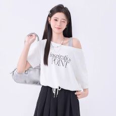 批发纯棉冰丝螺纹微假两件吊带露肩短袖夏季<b class='q'>t</b>恤女短款上衣