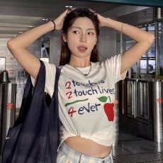 40支220克精梳92%棉+8%氨纶后包领修身显瘦正肩短袖t恤女