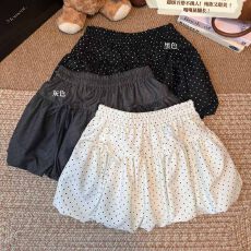 批发原版韩系有内里波点减龄花苞短裙女高腰显瘦百搭防走光蓬蓬裙
