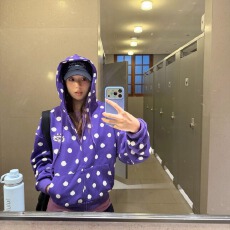 批发刺绣+ 后包领纯棉华棉复合卫衣女