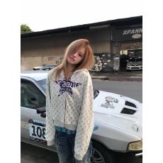 批发美式德古拉幻想满印短款连帽<b class='q'>卫衣</b>外套女秋冬季新款轻亚风<b class='q'>开衫</b>拉链