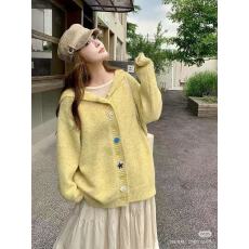 批发早秋慵懒风连帽针织开衫外套<b class='q'>女</b>2025新款宽松中长款毛衣