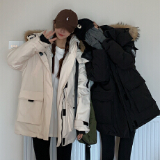 批发实拍情侣派克<b class='q'>服</b>登上<b class='q'>工装</b>羽绒棉<b class='q'>服</b>2024新款中长款加厚设计感外套潮