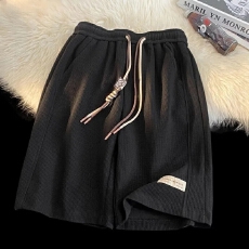 批发华夫格短裤男夏季薄款透气休闲男款潮流宽松美式运动五分裤