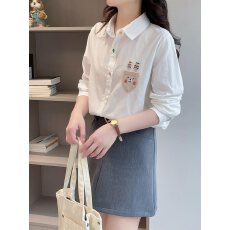 官图实价文艺长袖小众新款时尚设计感衬衫衬衣宽松春秋显瘦韩版
