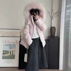 批发韩系大毛领连帽款棉服女 宽松百搭加厚防寒显高冬季通勤保暖上衣