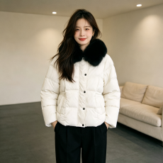 批发大毛领气质翻领收腰显瘦小个子减龄棉服外套女加厚保暖宽松大码潮