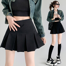 批发<b class='q'>实拍</b>辣妹纯欲百褶半身裙女新款包臀防走光休闲运动a字百褶短裙