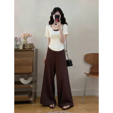 批发实拍春季休闲时尚套装短袖减龄两件套百搭慵懒穿搭大码套装胖妹妹