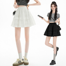 批发实拍芭蕾风蛋糕裙女2026新款小个子高腰显瘦a字短款蓬蓬半身裙子