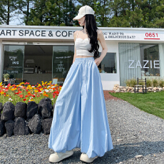 批发实拍花苞裙裤女夏季薄款2026新款高腰垂感灯笼裤小个子休闲阔腿裤
