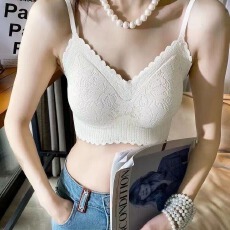 批发性感V领蕾丝<b class='q'>无</b>痕文胸<b class='q'>内衣</b><b class='q'>无</b><b class='q'>钢圈</b>乳胶冰丝吊带胸垫背心打底上衣