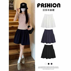 批发日系<b class='q'>半身裙</b>子女夏季2026年新款高级感学院风半裙高腰伞裙a字<b class='q'>短裙</b>