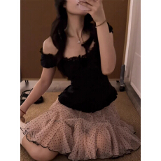 批发初夏季2026新款一字肩上衣女夏季褶皱露肩小衫<b class='q'>衬衫</b>女