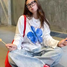 批发官图 21支纯棉-210克 秋装长袖<b class='q'>T</b><b class='q'>恤</b>女宽松上衣印花
