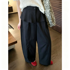 批发韩系通勤设计感假两件屁帘拼接休闲裤女2026<b class='q'>春</b>秋季新款宽松阔腿裤