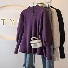 批发实拍大码冬季女装新款韩版胖MM高级感潮流设计感显瘦宽松修身上衣