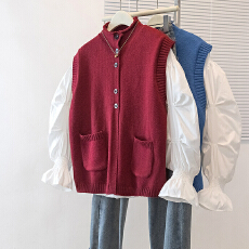 批发实拍大码女装冬季新款韩版针织单排毛衣圆领设计<b class='q'>百搭</b><b class='q'>外套</b>上衣马甲