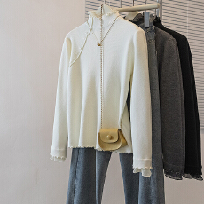 批发实拍<b class='q'>大码</b><b class='q'>女装</b>新款韩版高级感斜纽扣潮流领口蕾丝设计显瘦修身上衣