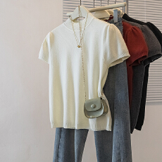 批发实拍实价大码女装<b class='q'>春</b>季新款韩版胖MM高级潮流设计显瘦修身针织上衣