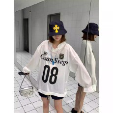 批发露思同款cassesango网透球衣字母印花运动长袖<b class='q'>T</b><b class='q'>恤</b>夏季防晒