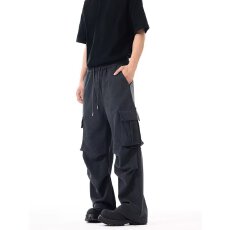 批发美式设计感国潮原创直筒多口袋可调节抽绳休闲宽松长裤男女ins潮