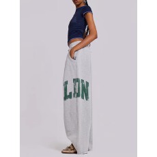 批发新款jennie同款欧美潮韩范松紧腰阔腿长裤男女休闲卫裤