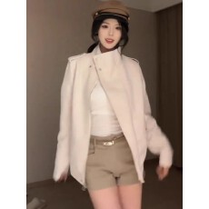 批发美式复古风酷飒立领机车服短外套女春秋季新款休闲百搭夹克上衣潮