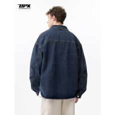 批发美式复古字母刺绣牛仔<b class='q'>衬衫</b>男女新款宽松休闲百搭<b class='q'>衬衣</b>外套