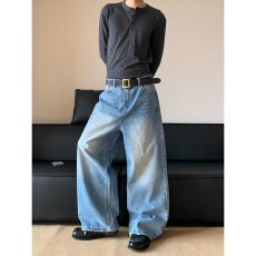 批发NG韩系ins复古做旧水洗阔腿拖地长<b class='q'>裤</b>宽松直筒<b class='q'>嘻哈</b>男女时髦显瘦潮