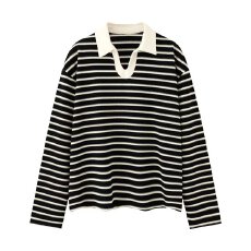 批发新款时尚文艺慵懒ins简约百搭流行气质日系潮流<b class='q'>原宿</b><b class='q'>长袖</b>POLO