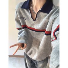 长袖POLOins日系时尚简约潮流气质新款流行慵懒原宿文艺百搭