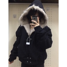 冬季座山雕毛领连帽夹克棉服美式cleanfit短款工装加厚外套