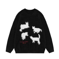 新款文艺慵懒ins长袖毛衣百搭流行气质简约日系原宿潮流时尚