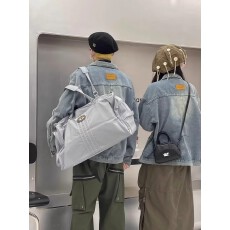 批发美式vintages水洗工装<b class='q'>牛仔</b>外套男女春秋设计感小众情侣款休闲夹克