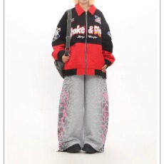 批发小众设计感绣花阔腿牛仔裤春<b class='q'>夏</b>2025新款复古宽松显瘦窄版直筒裤