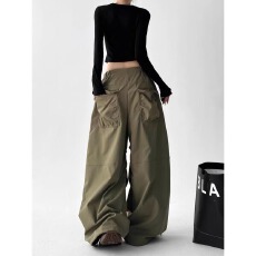 批发复古工<b class='q'>装</b><b class='q'>裤</b>女2025夏季高腰<b class='q'>显瘦</b>美式降落伞<b class='q'>裤</b>垂感两穿速干阔腿卫<b class='q'>裤</b>