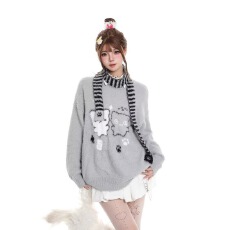 批发<b class='q'>日系</b>穿搭樱桃甜美针织衫可外穿内搭打底毛衣女2025秋冬新款