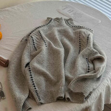 批发大码<b class='q'>胖</b>妹妹温柔风毛衣外套女秋冬2025新款宽松显瘦上衣针织衫