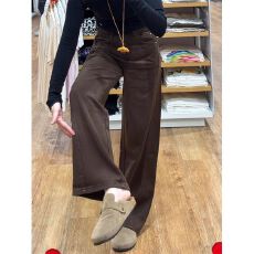 批发实价美式简约慵懒阔腿<b class='q'>牛仔裤</b>女秋冬新款宽松复古直筒弯刀裤子