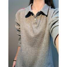 批发刺绣华夫格复贝贝绒<b class='q'>POLO</b><b class='q'>衫</b>卫衣<b class='q'>男</b>女秋冬加绒加厚不规则长袖T恤