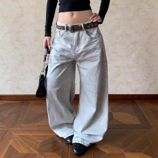 批发复古加州牛仔美式做旧牛仔裤<b class='q'>男</b>女宽松设计感直筒嘻哈坠感拖地<b class='q'>裤子</b>