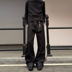 批发青少年2026新款荆棘刺绣水洗ins风宽松直筒阔腿牛仔<b class='q'>裤</b>长<b class='q'>裤</b>男女款