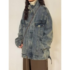 批发美式潮乐汇复古水洗做旧牛仔<b class='q'>外套</b>潮牌高级感宽松休闲工装夹克<b class='q'>上衣</b>