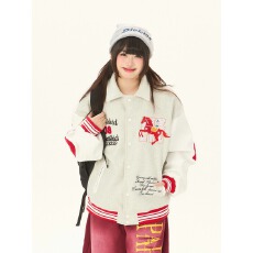 批发美式复古字母重工刺绣棒球服夹克男女春季新款情侣装外套
