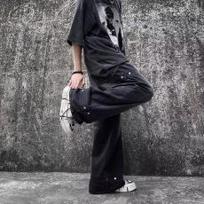 批发牛仔裤<b class='q'>女</b>士秋冬季痞帅水洗做旧复古微喇裤子宽松直筒阔腿休闲长裤